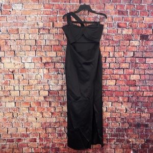 NWOT ASOS DESIGN halter neck cut-out midi dress in black